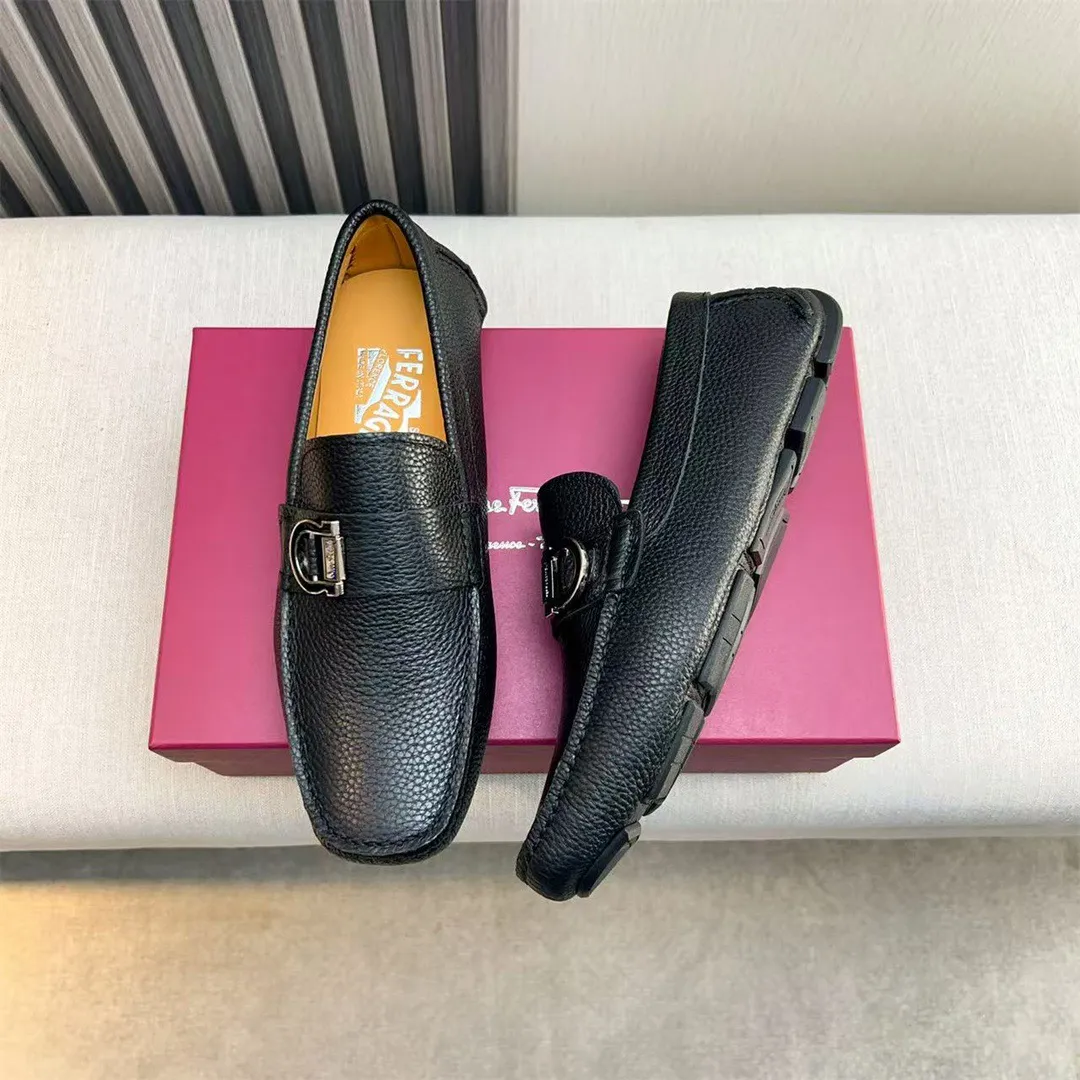 Men's shoes 💰560 Ferragamo new high-end quality 🔥 black cowhide ➕ cowhide lining size 38-45